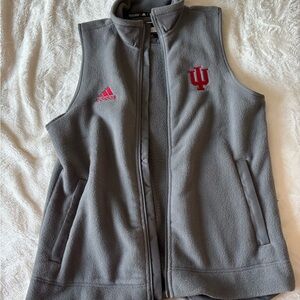 Adidas Gray Fleece Vest with Red Logo